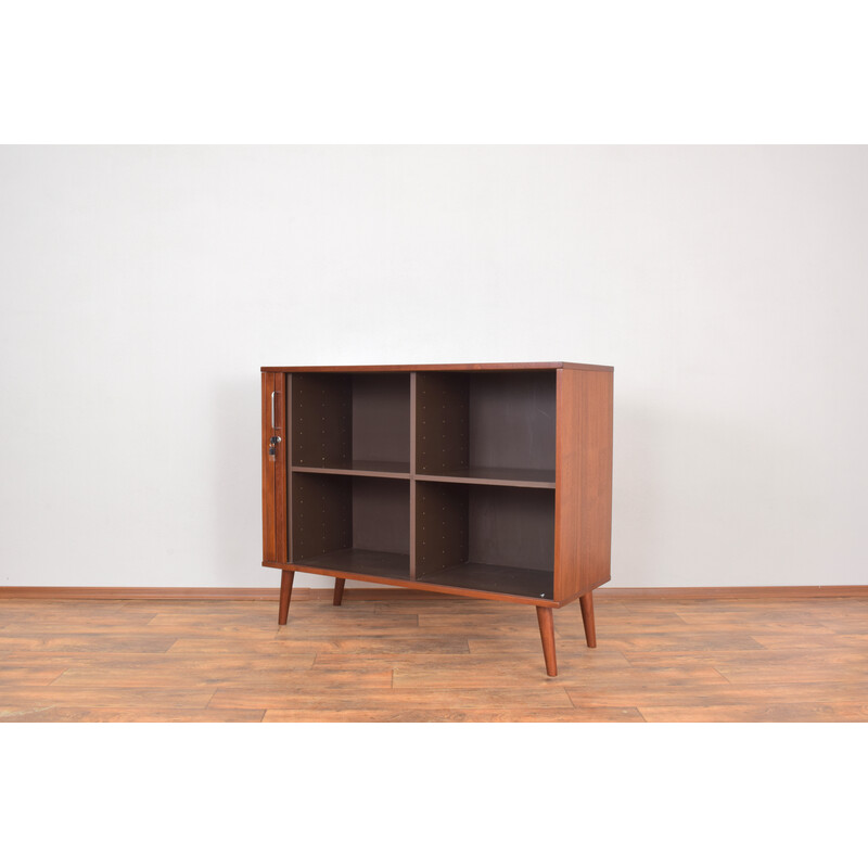 Mid-century Danish teak sideboard with tambour doors, 1960s