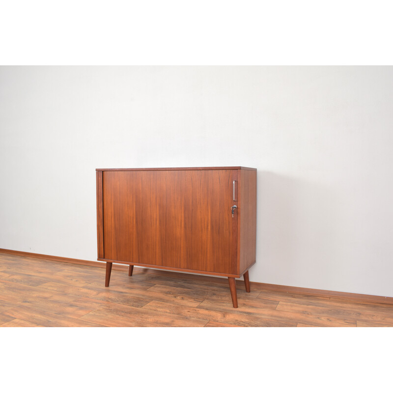 Mid-century Danish teak sideboard with tambour doors, 1960s