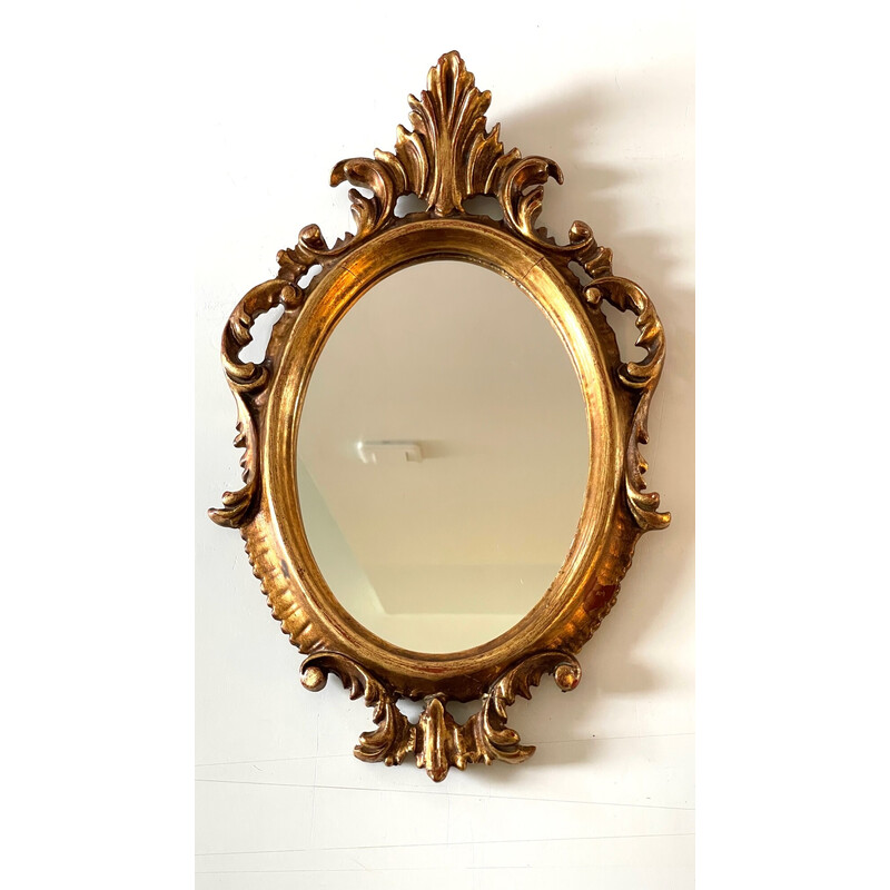 Miroir vintage en bois doré