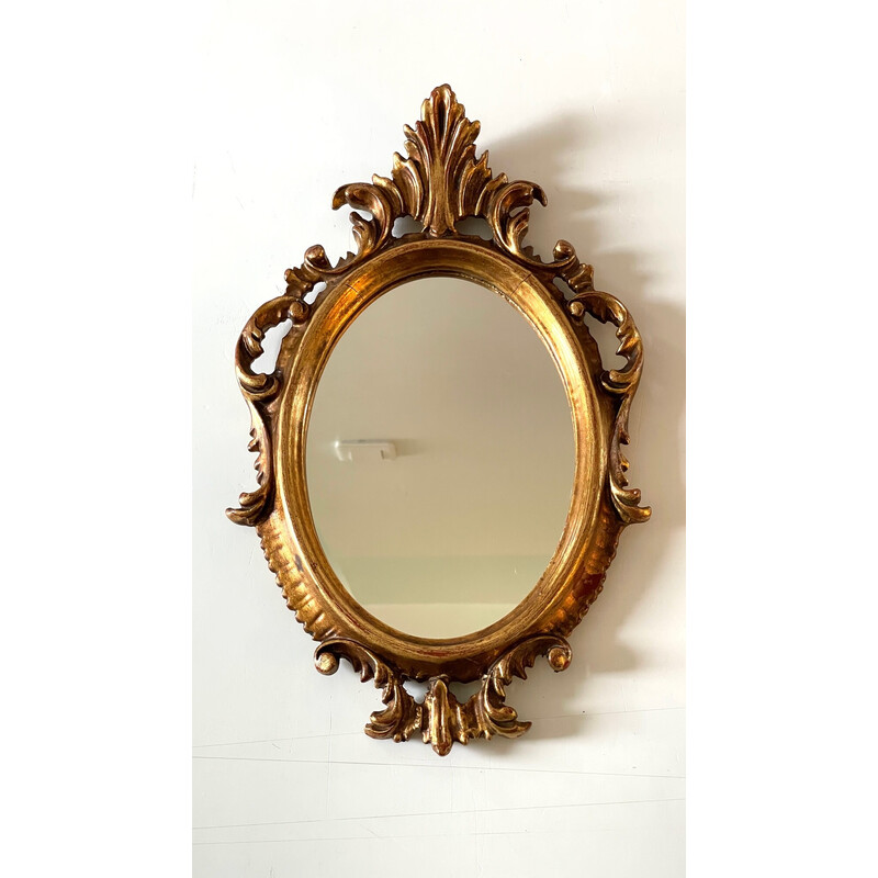 Espelho Vintage em madeira dourada