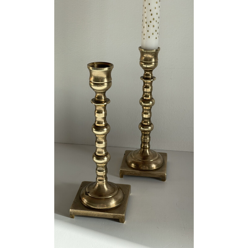 Pair of vintage brass candlesticks, England