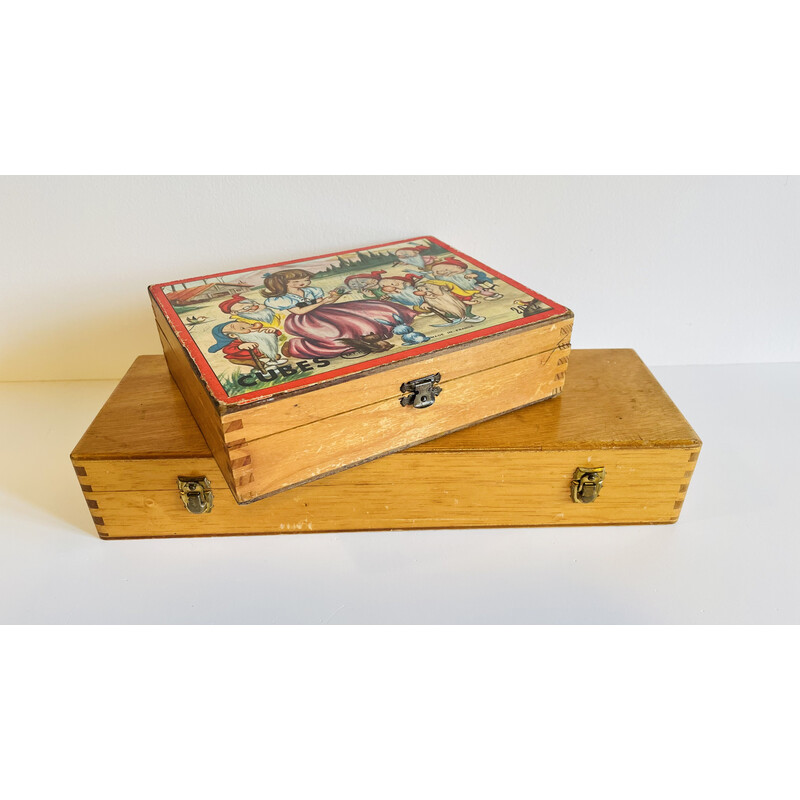 Pair of vintage wooden boxes