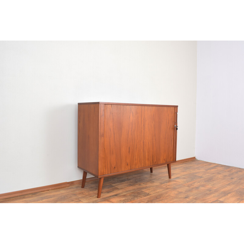 Mid-century Danish teak tambour doors sideboard, 1960s