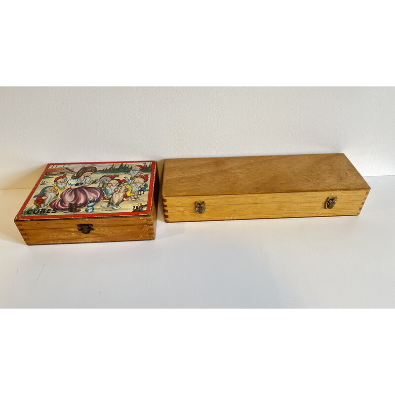 Pair of vintage wooden boxes