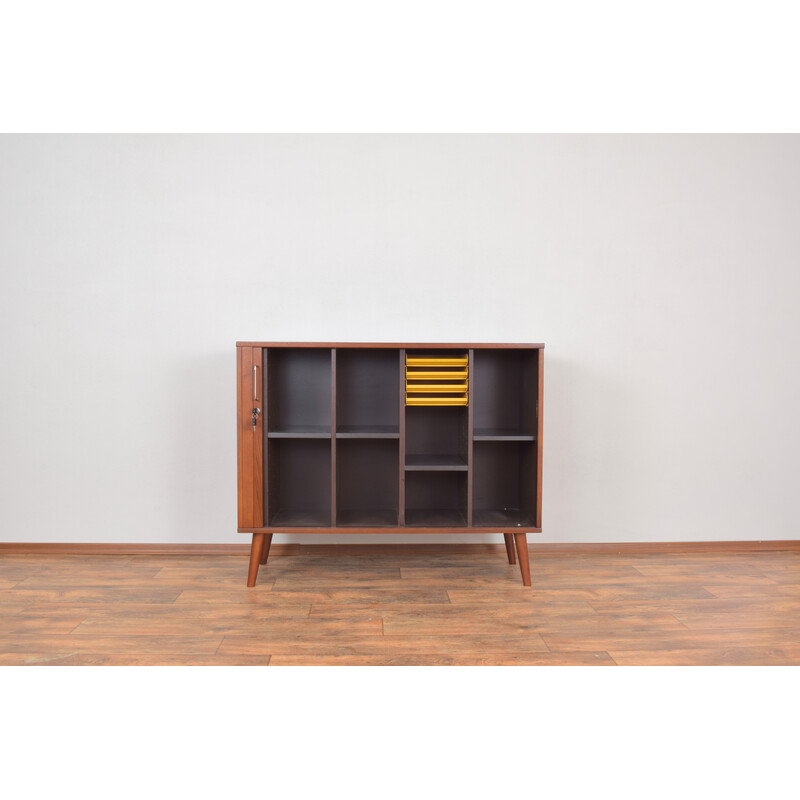 Mid-century Danish teak tambour doors sideboard, 1960s