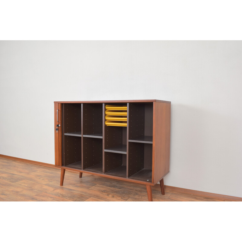 Mid-century Danish teak tambour doors sideboard, 1960s