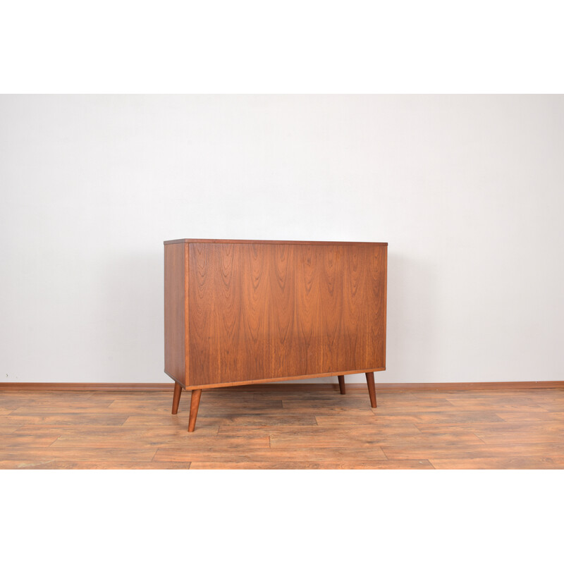 Dänisches Sideboard aus Teakholz mit Rolltüren aus der Mitte des Jahrhunderts, 1960er Jahre