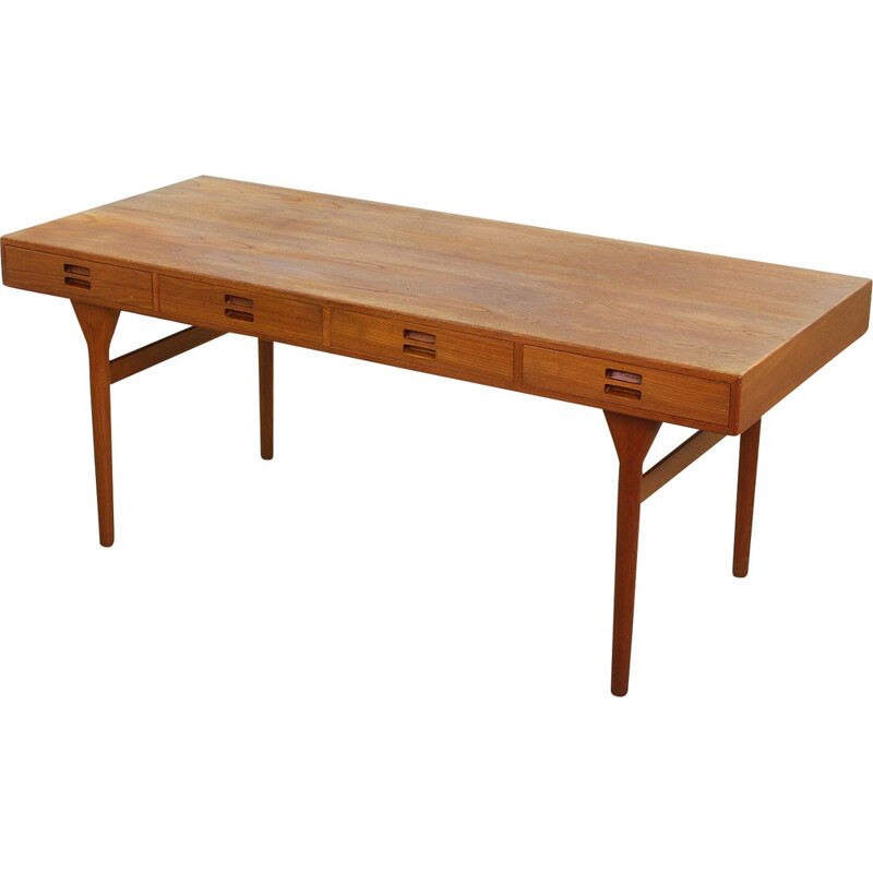 Brown desk in teak by Nanna Ditzel for Soren Willadsen - 1950s
