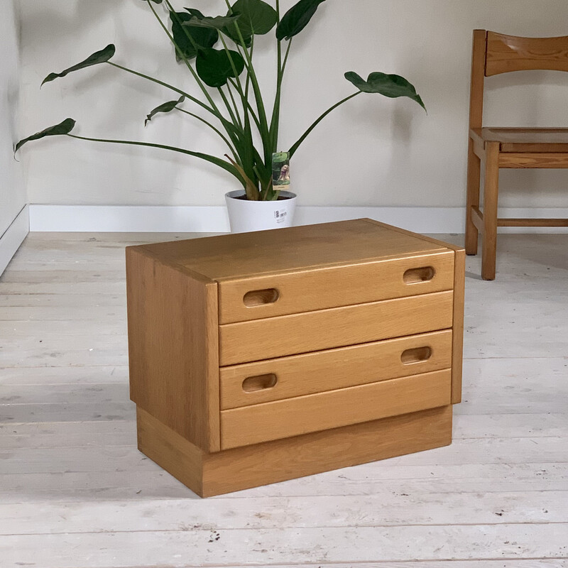 Vintage solid oakwood chest of drawers, 1980