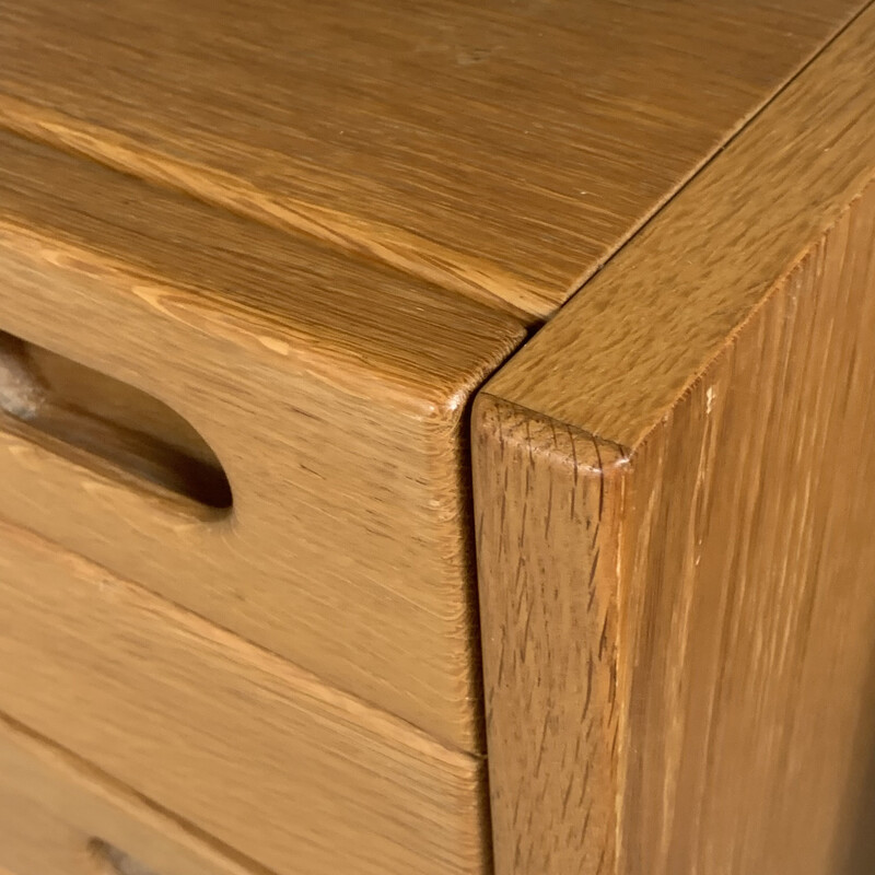 Vintage solid oakwood chest of drawers, 1980