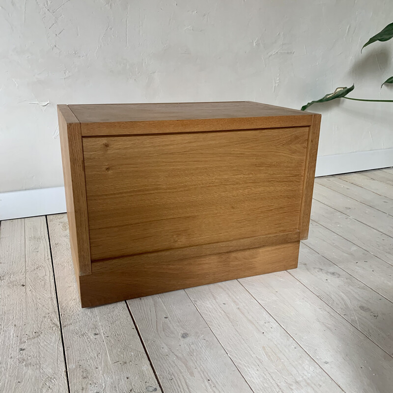 Vintage solid oakwood chest of drawers, 1980