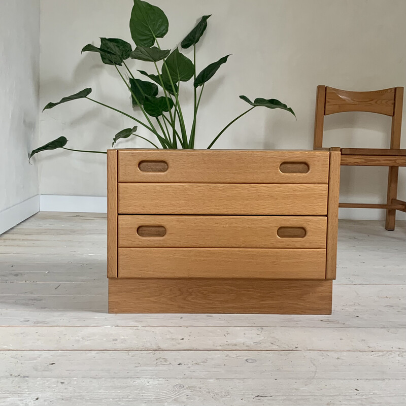 Vintage solid oakwood chest of drawers, 1980