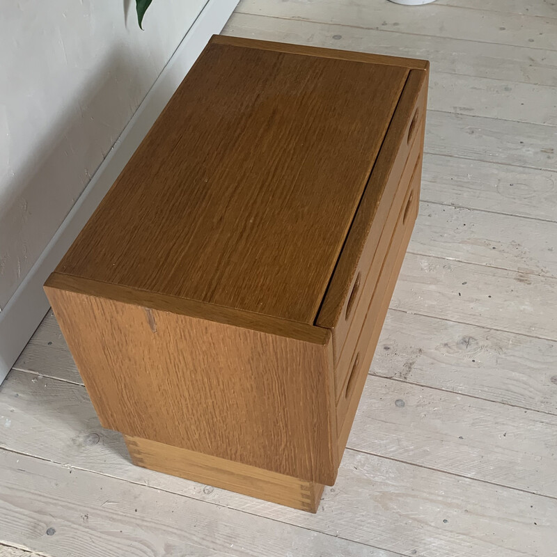 Vintage solid oakwood chest of drawers, 1980