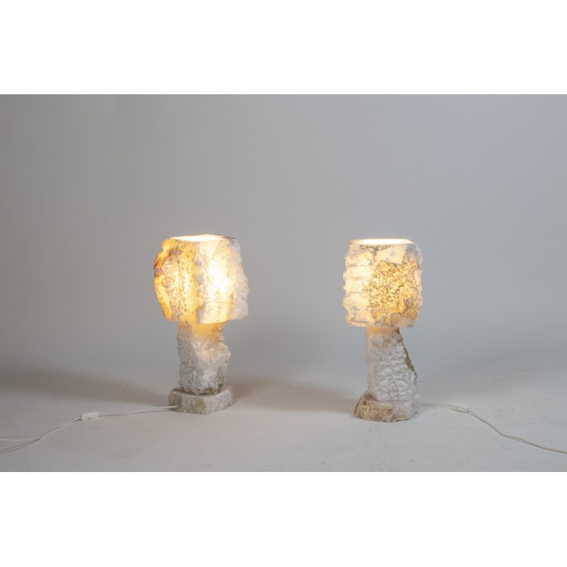 Pair of vintage lamps in alabaster