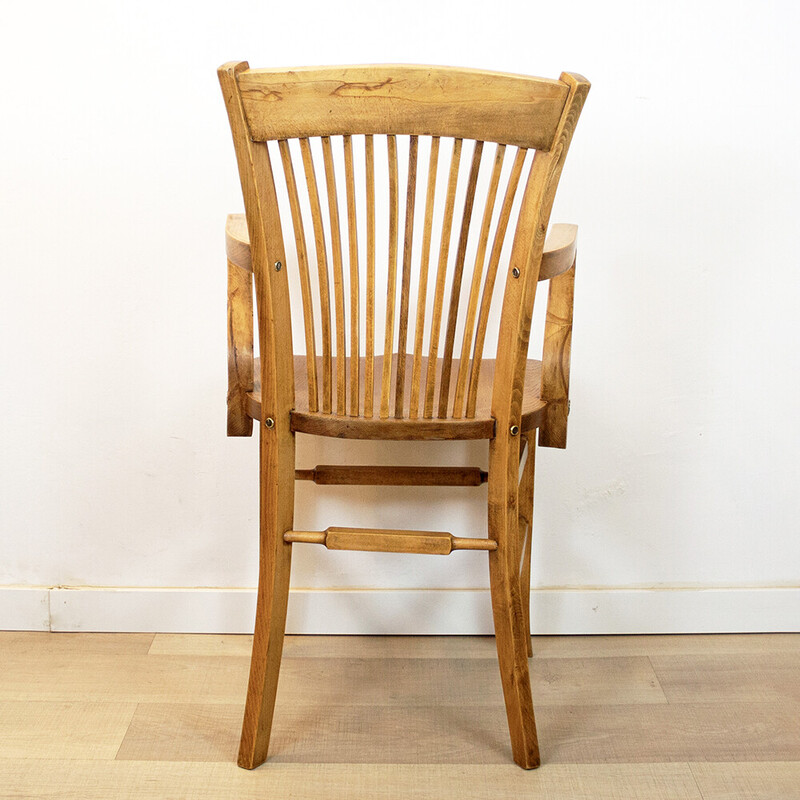 Fauteuil de bureau vintage en chêne, Espagne 1940