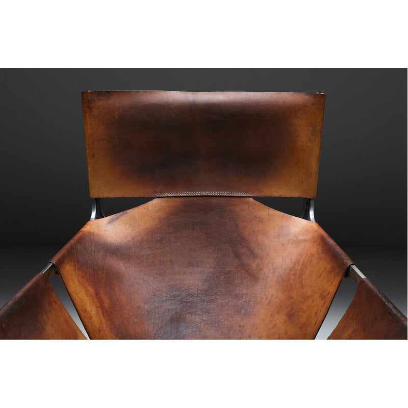 Vintage F444 leather armchair by Pierre Paulin for Artifort, Holland 1970s