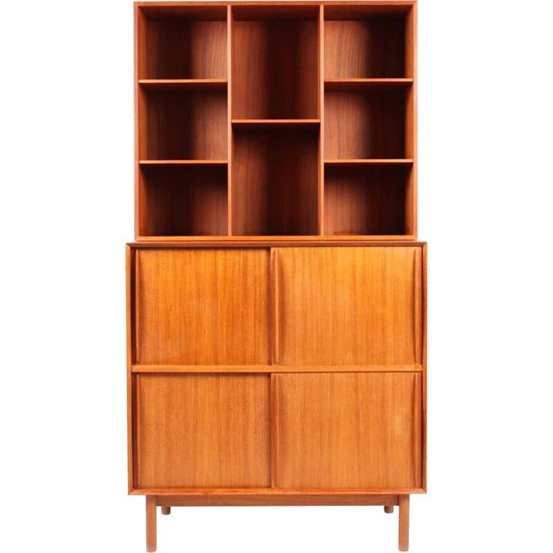 Vintage Teak Cabinet with 4 storage boxes by Peter Hvidt & Orla Mølgaard-Nielsen for Søborg - 1950s