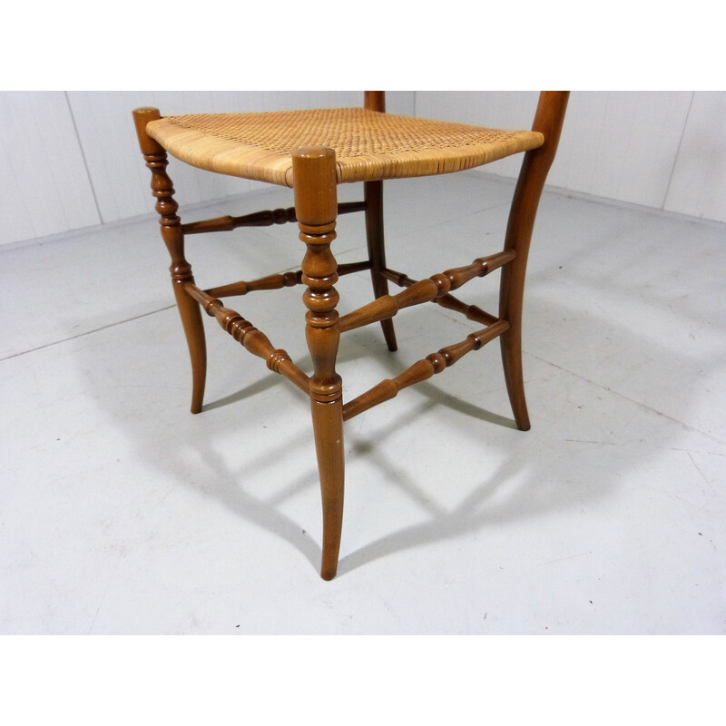 Vintage Chiavari wooden and caned chair, Italy 1960s