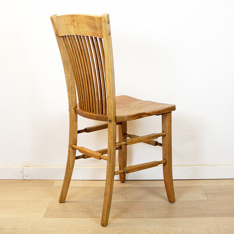 Silla de escritorio vintage de madera de roble, España años 40