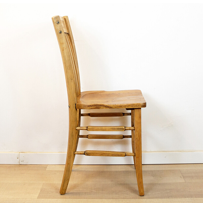 Vintage oakwood desk chair, Spain 1940s