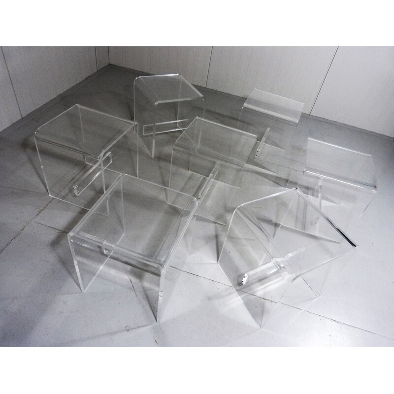 Vintage plexiglass stool, 1960-1970s