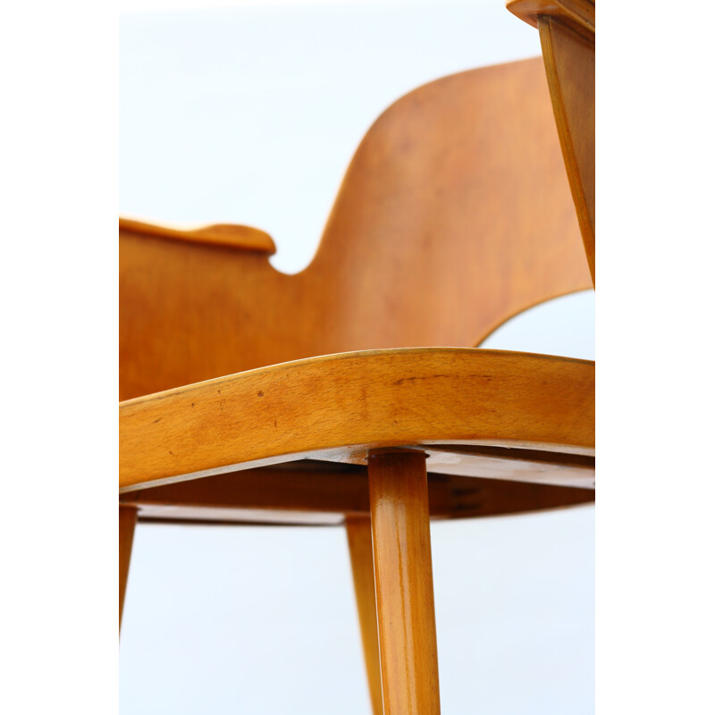 Plywood and oak wood desk chair by Oswald Haerdtl - 1960s