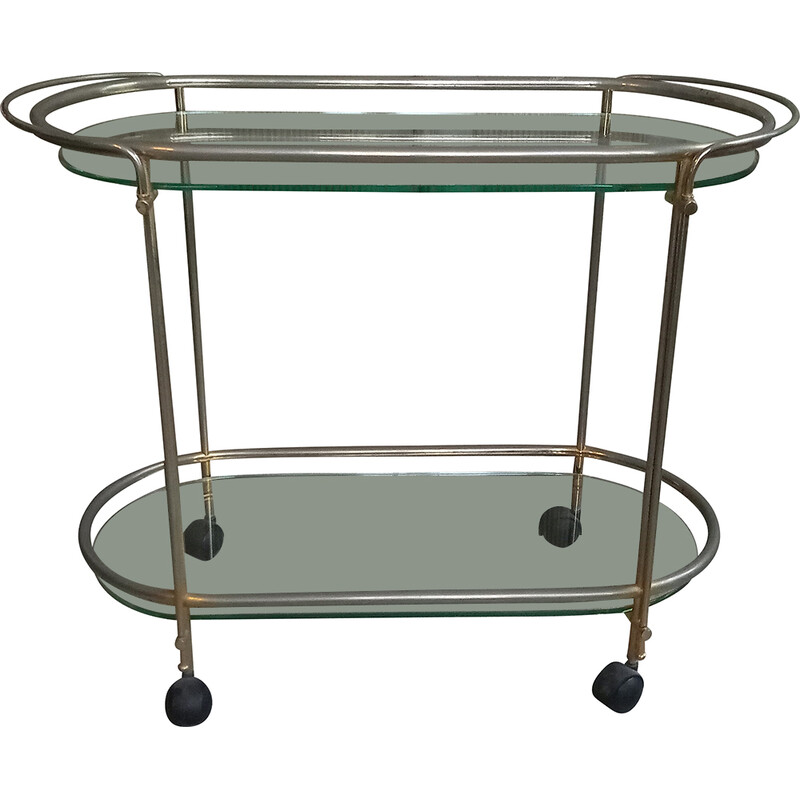 Vintage trolley in glass and chrome for Galotti and Radice