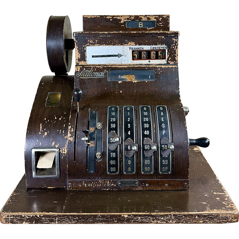 Vintage National metal cash register, 1900-1920