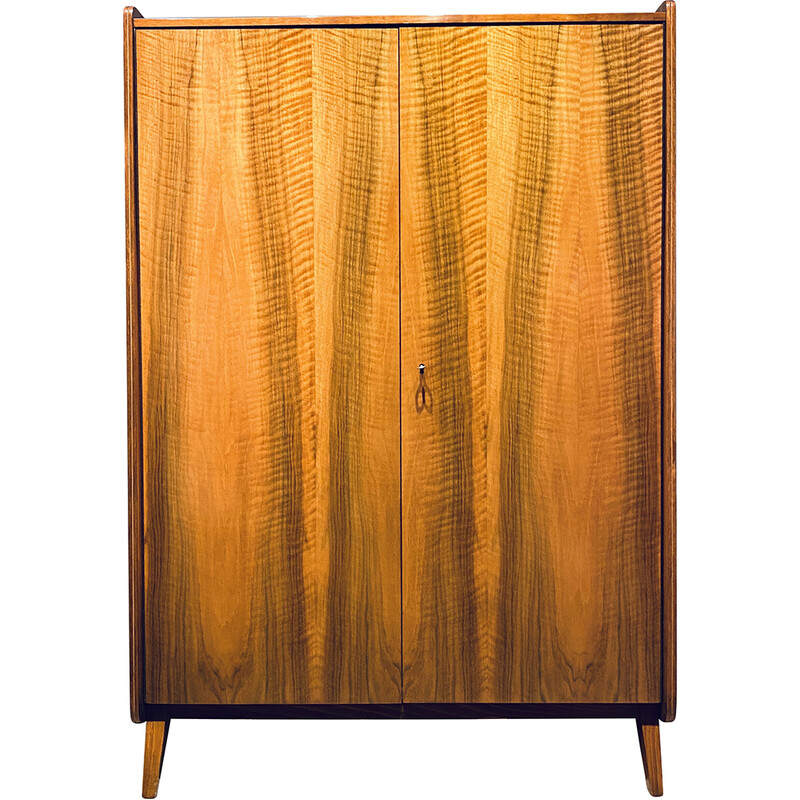 Vintage asymmetrical walnut cabinet, 1960s