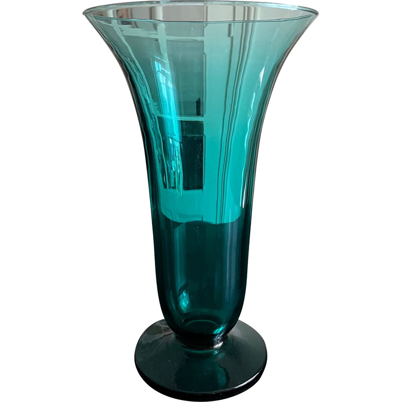Vase vintage Art Déco en verre