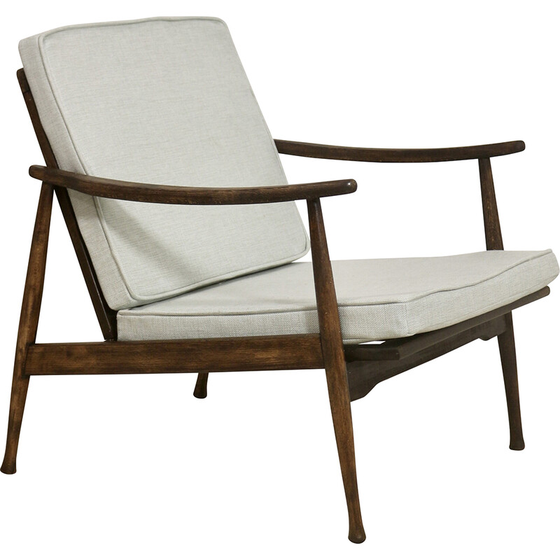 Sillón vintage escandinavo con brazos curvados, 1960