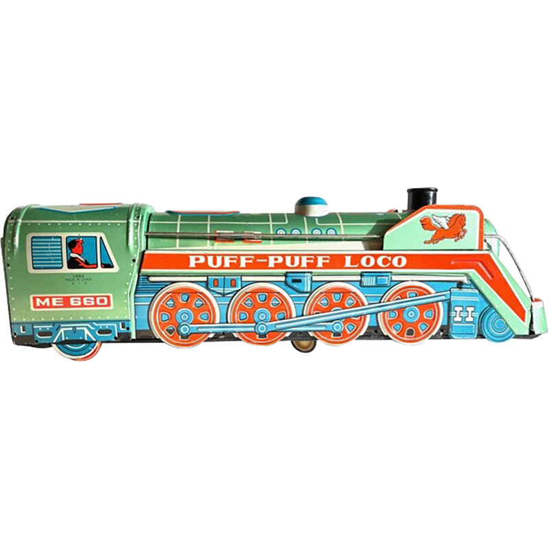 Vintage metal locomotive toy