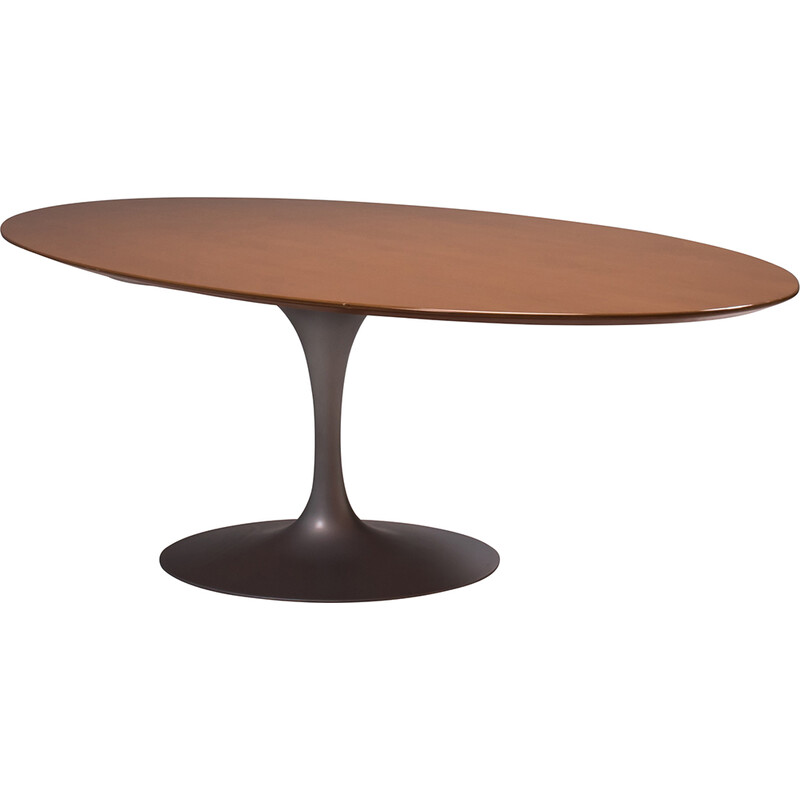 Mesa de comedor ovalada de madera de roble vintage de Eero Saarinen para Knoll