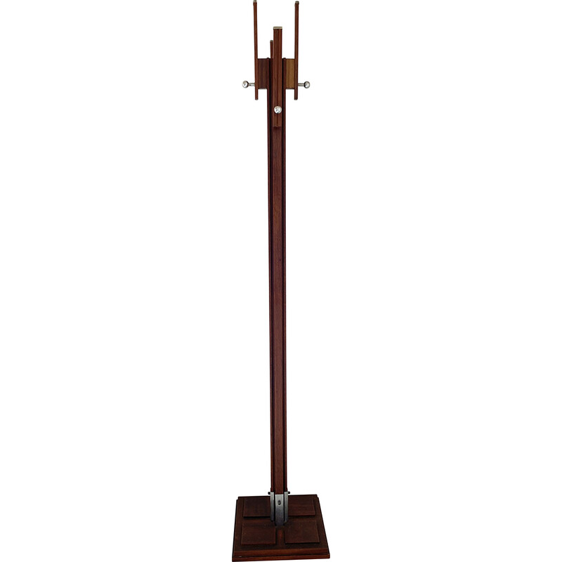 Vintage mahogany coat rack by Carlo de Carli for Fiam, 1960s