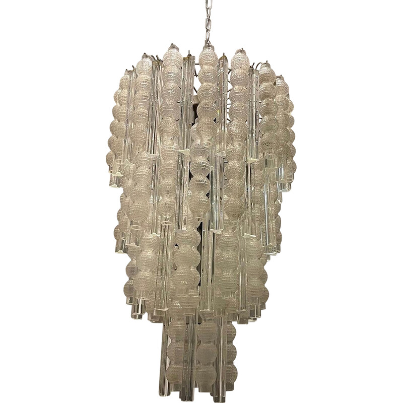 Vintage Murano Bubble glass chandelier, 1980s