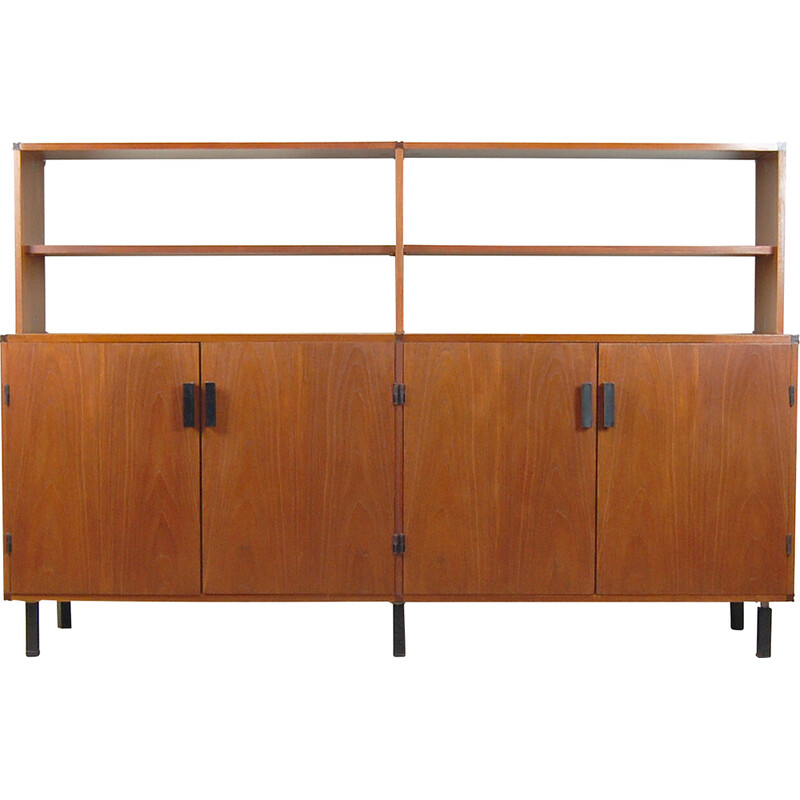 Vintage dressoir in metaal, teak en backelite van Cees Braakman voor Pastoe, 1960-1965