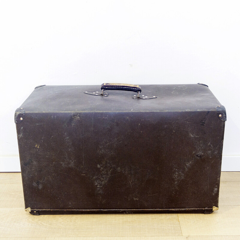 Boîte vintage en cuir, Espagne 1930