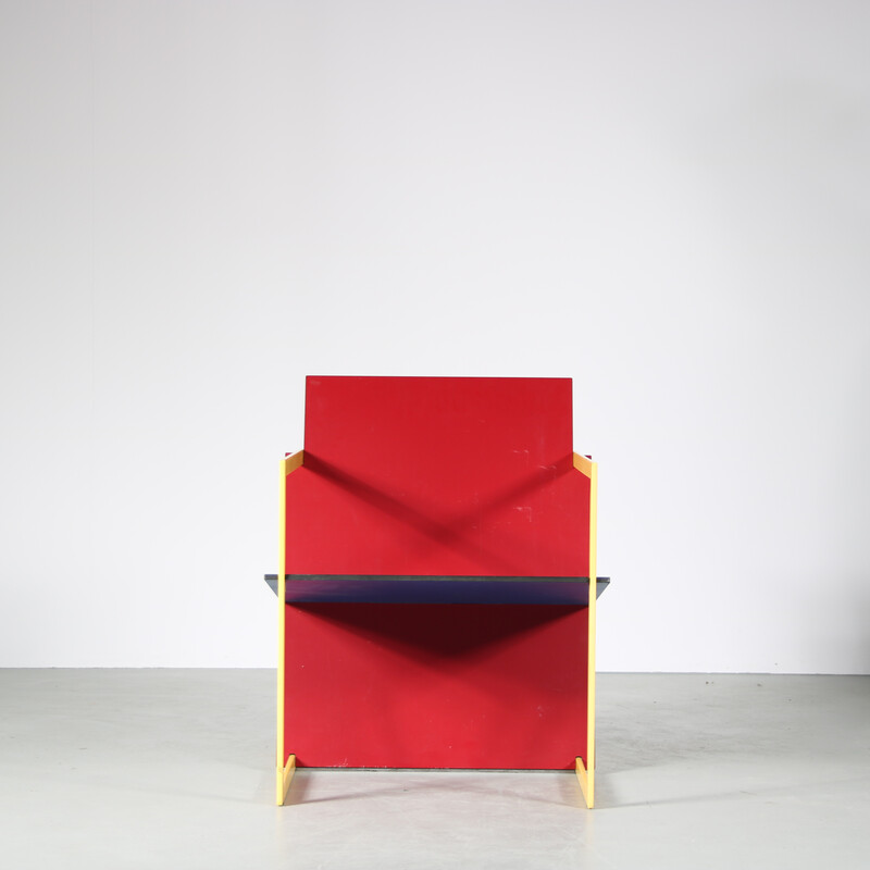 Vintage in elkaar grijpende fauteuil van Hank Kwint voor Lourens Fischer, Nederland 1980