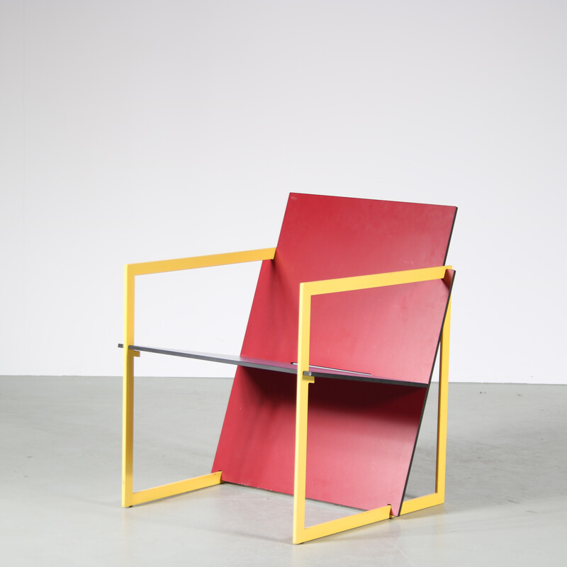 Vintage in elkaar grijpende fauteuil van Hank Kwint voor Lourens Fischer, Nederland 1980