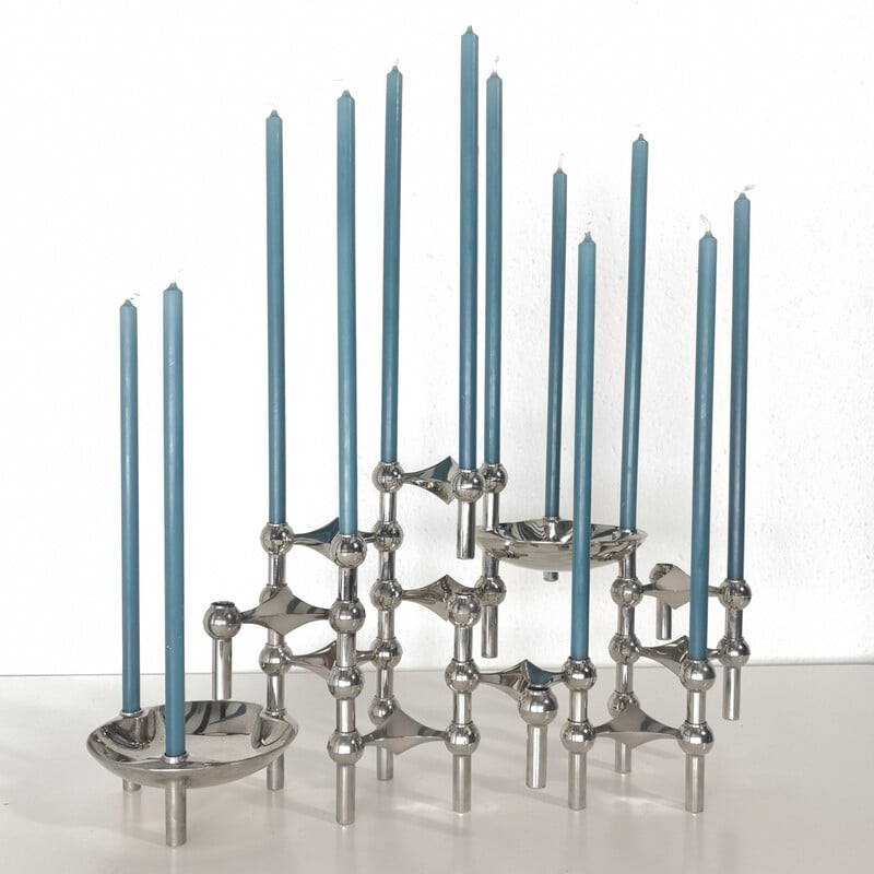 Set of vintage Nagel S22 and S24 candlesticks, 1960-1980s