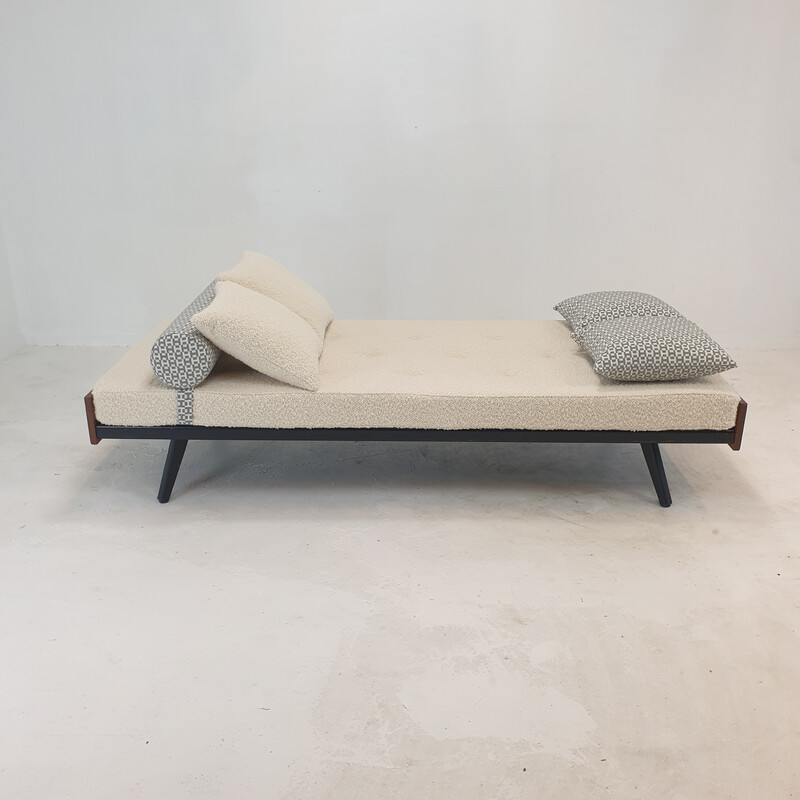 Vintage daybed with Hermès cushions and bolster, Netherlands 1960s