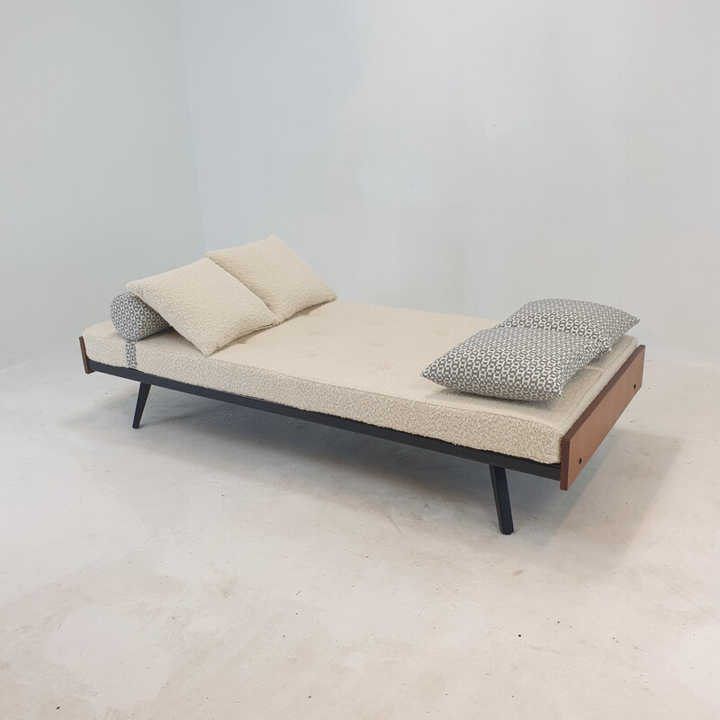Vintage daybed with Hermès cushions and bolster, Netherlands 1960s