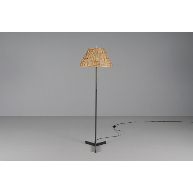 Vintage brass floor lamp, 1950s