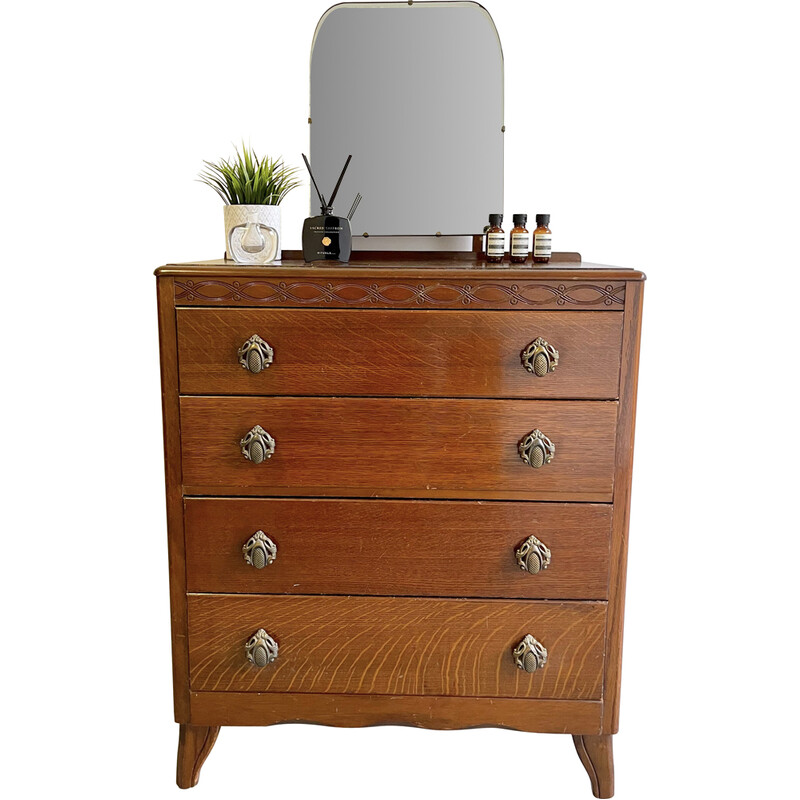 Vintage chest of drawers with mirror by Lebus, 1960s