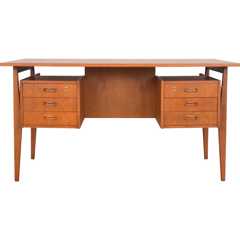 Mid-century Danish freestanding oakwood desk, 1960s