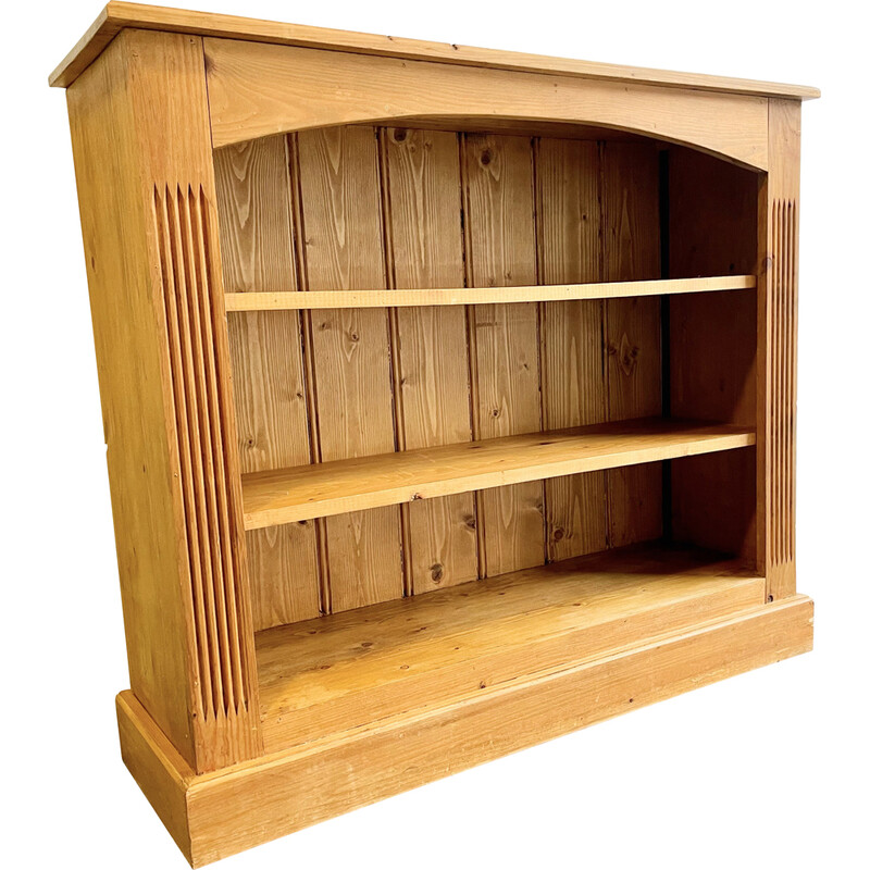 Vintage open front pine bookcase