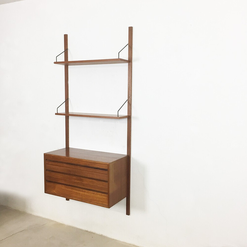 Vintage wall unit in teak with by Poul Cadovius for Cado - 1960s