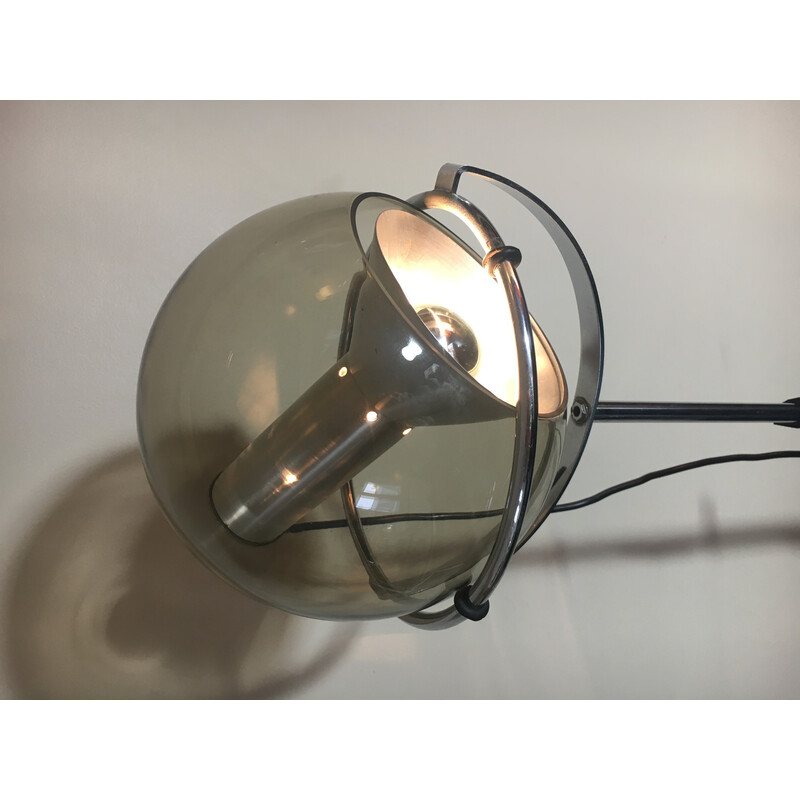 Vintage Ball vloerlamp in glas, aluminium en verchroomd metaal van Frank Ligtelijn voor Raak