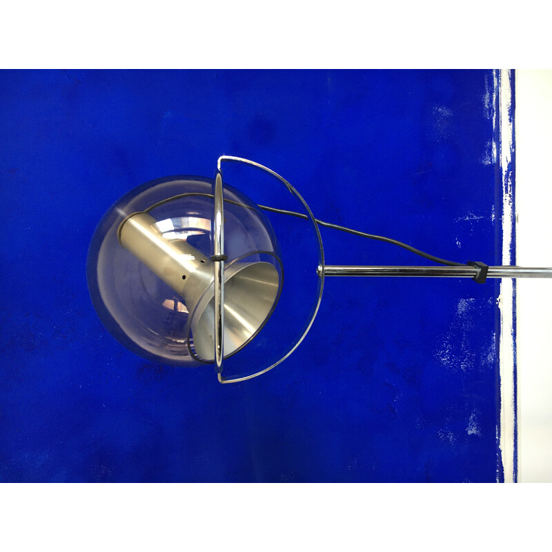 Lampadaire vintage Ball en verre, aluminium et métal chromé de Frank Ligtelijn pour Raak
