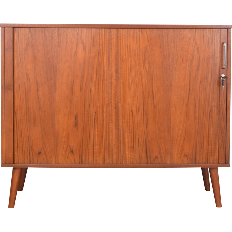 Mid-century Danish teak tambour doors sideboard, 1960s